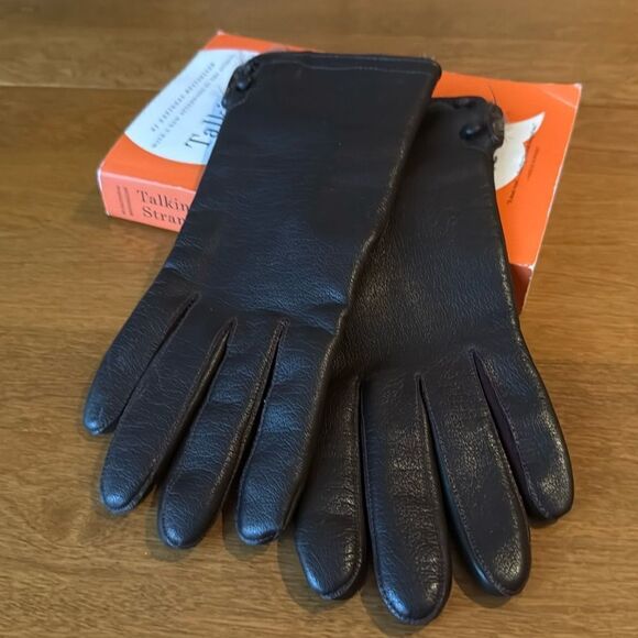 Vintage vinyl/rabbits fur gloves - Picture 1 of 5